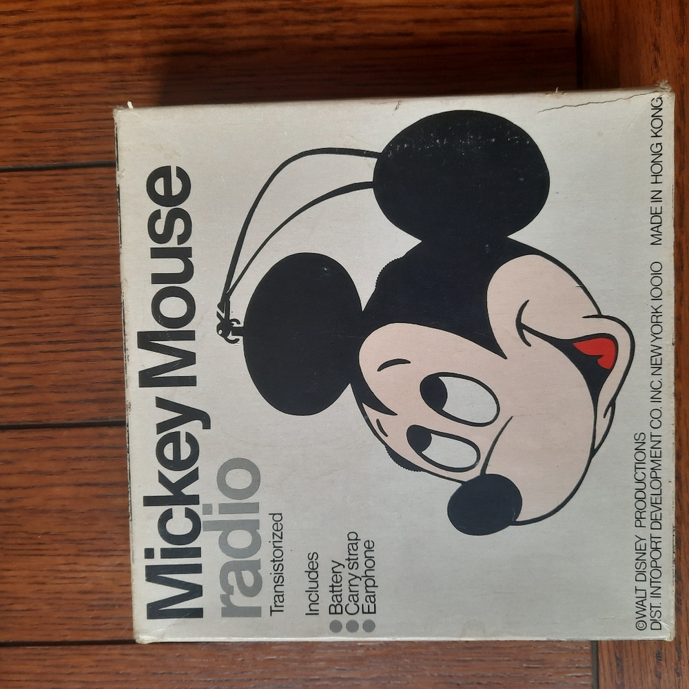 Mickey Mouse Transistorized Radio Antique In Box Never Used. 2 Day Sale🏷